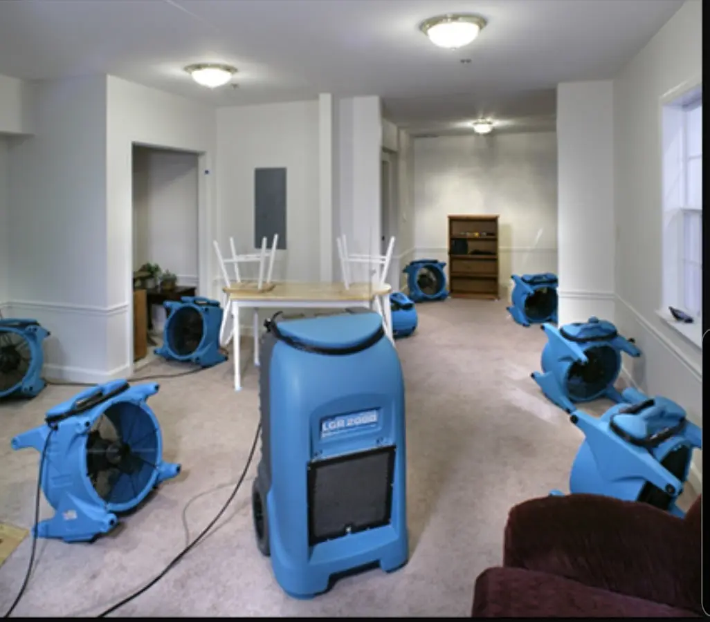 Air movers and dehumidifier setup for Water Extraction & Removal in Lake Dallas